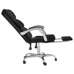 ZNTS Reclining Office Chair Black Faux Leather 349799