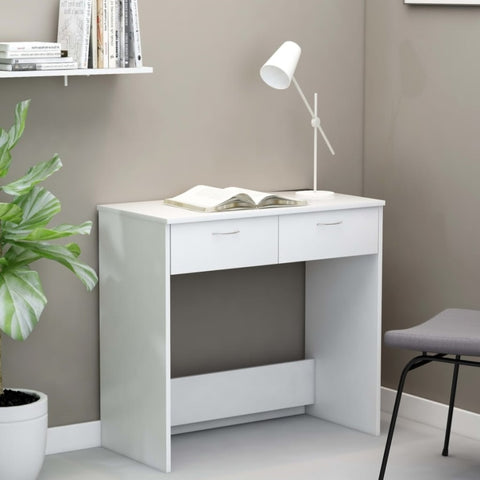 ZNTS Desk White 80x40x75 cm Engineered Wood 801355