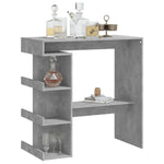 ZNTS Bar Table with Storage Rack Concrete Grey 100x50x101.5cm Engineered Wood 809453