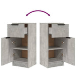 ZNTS Sideboards 2 pcs Concrete Grey 30x30x70 cm Engineered Wood 811124