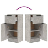 ZNTS Sideboards 2 pcs Concrete Grey 30x30x70 cm Engineered Wood 811124