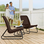 ZNTS Keter Patio Furniture Set 3 Pieces Rio Cappuccino 218157 407208