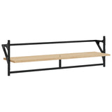 ZNTS 6 Piece Wall Shelf Set with Bars Sonoma Oak Engineered Wood 836269