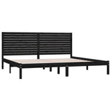 ZNTS Bed Frame without Mattress Black 180x200 cm Super King Solid Wood 3104627