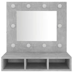 ZNTS Mirror Cabinet with LED Concrete Grey 60x31.5x62 cm 808886