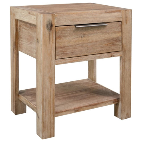 ZNTS Nightstand with Drawer 40x30x48 cm Solid Acacia Wood 245683