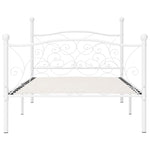ZNTS Bed Frame without Mattress with Slatted Base White Metal 100x200 cm 284448