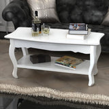 ZNTS Coffee Table 2 Tiers MDF White 60629