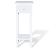 ZNTS Side Table with Drawer White 241147