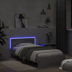 ZNTS Bed Frame without Mattress with LED Lights Grey Sonoma 100x200 cm 838804