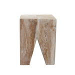 ZNTS Square Stool / Side Table Natural Grey Teak root LAW08A