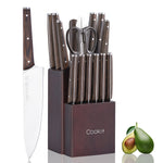 ZNTS Kitchen Knife Sets, 15 Piece Knife Sets with Block for Kitchen Chef Knife Stainless Steel Knives Set 47066328