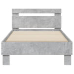 ZNTS Bed Frame with Headboard Concrete Grey 90x190 cm Single Engineered wood 838564