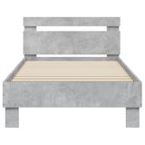 ZNTS Bed Frame with Headboard Concrete Grey 90x190 cm Single Engineered wood 838564