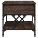 ZNTS Coffee Table Brown Oak 70x50x50 cm Engineered Wood and Metal 845355