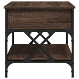 ZNTS Coffee Table Brown Oak 70x50x50 cm Engineered Wood and Metal 845355