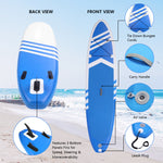 ZNTS Inflatable Paddle Boards Stand Up 10.5'x30 x6 ISUP Surf Control Non-Slip Deck Standing Boat Blue 77226142