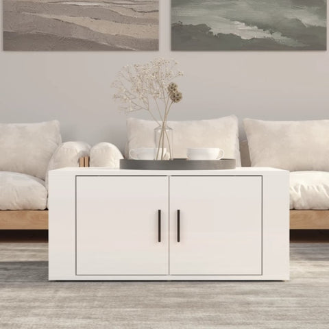 ZNTS Coffee Table High Gloss White 80x50x36 cm Engineered Wood 816514