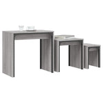 ZNTS Nesting Coffee Tables 3 pcs Grey Sonoma Engineered Wood 837825