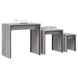 ZNTS Nesting Coffee Tables 3 pcs Grey Sonoma Engineered Wood 837825