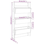 ZNTS Wall Planter 3-Tier 60x18.5x110 cm White Solid Wood Pine 825115