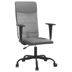 ZNTS Office Chair Height Adjustable Grey Mesh Fabric and Faux Leather 353014