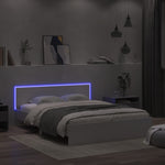 ZNTS Bed Frame with LED without Mattress White 160x200 cm 3207595