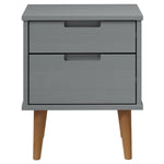 ZNTS Bedside Cabinet MOLDE Grey 40x35x48 cm Solid Wood Pine 350497