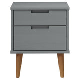 ZNTS Bedside Cabinet MOLDE Grey 40x35x48 cm Solid Wood Pine 350497