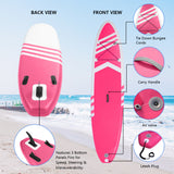 ZNTS Inflatable Paddle Boards Stand Up 10.5'x30 x6 ISUP Surf Control Non-Slip Deck Standing Boat Pink 67609408