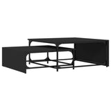 ZNTS Nesting Coffee Tables 2 pcs Black Engineered Wood and Metal 845331