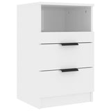 ZNTS Bedside Cabinet High Gloss White Engineered Wood 811244