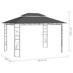 ZNTS Gazebo 4x3x2.7 m Anthracite 160 g/m² 313917