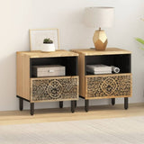 ZNTS Bedside Cabinets 2 pcs 40x33x46 cm Solid Wood Mango 358219