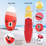 ZNTS Inflatable Paddle Boards Stand Up 10.5'x30 x6 ISUP Surf Control Non-Slip Deck Standing Boat Red 74733306