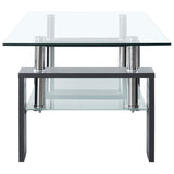 ZNTS Coffee Table Grey and Transparent 95x55x40 cm Tempered Glass 330305