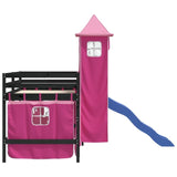 ZNTS Kids' Loft Bed with Tower without Mattress Pink 80x200 cm 3207071