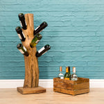 ZNTS Natural Teak Root Freestanding Wine Rack 6 bottles Reclaimed Teak Root LAW55