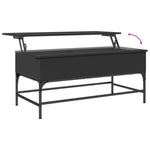 ZNTS Coffee Table Black 100x50x45 cm Engineered Wood and Metal 845396