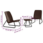 ZNTS Keter Patio Furniture Set 3 Pieces Rio Cappuccino 218157 407208