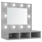 ZNTS Mirror Cabinet with LED Concrete Grey 60x31.5x62 cm 808886