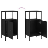 ZNTS Bedside Cabinet Black 41x31x80 cm Engineered Wood 825923
