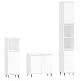 ZNTS 3 Piece Bathroom Cabinet Set High Gloss White Engineered Wood 3187783