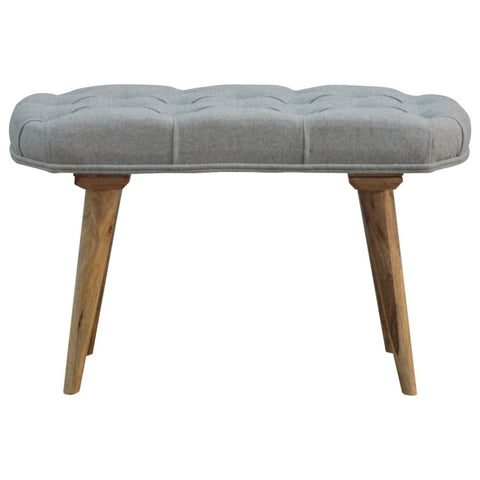 Deep Button Grey Tweed Bench IN145