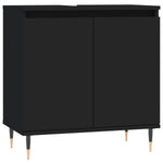 ZNTS 3 Piece Bathroom Furniture Set Black Engineered Wood 3190268