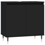ZNTS 3 Piece Bathroom Furniture Set Black Engineered Wood 3190268