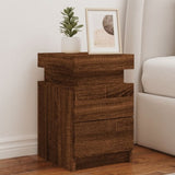 ZNTS Bedside Cabinets with LED Lights 2 pcs Brown Oak 35x39x55 cm 836762