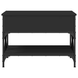 ZNTS Coffee Table Black 70x50x50 cm Engineered Wood and Metal 845351