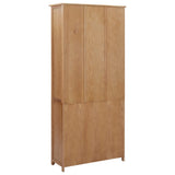 ZNTS Bookcase with 4 Doors 90x35x200 cm Solid Oak Wood and Glass 289180