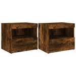 ZNTS Bedside Cabinets with LED Lights 2 pcs Smoked Oak 50x40x45 cm 836772